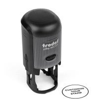 Trodat 46025 Round Stamp with Black Ink print example