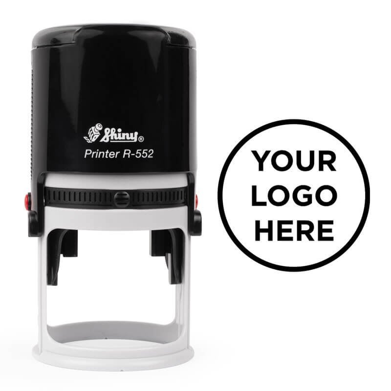 A view of the R-552 self-inking stamp that comes with our Medium Round Logo Stamp