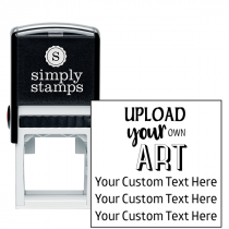 3 Line Custom Upload Art Top Rubber Stamp