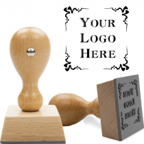 4 Corner Deco Border European Wood Handle Hand Stamp