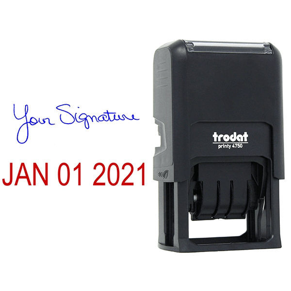 Custom Date And Signature Self-Inking Rubber Stamp